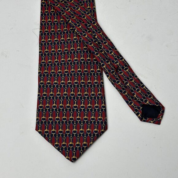 Brooks Brothers Makers Mens Tie Red With Blue Orange 3.75 X 56 - Picture 6 of 12